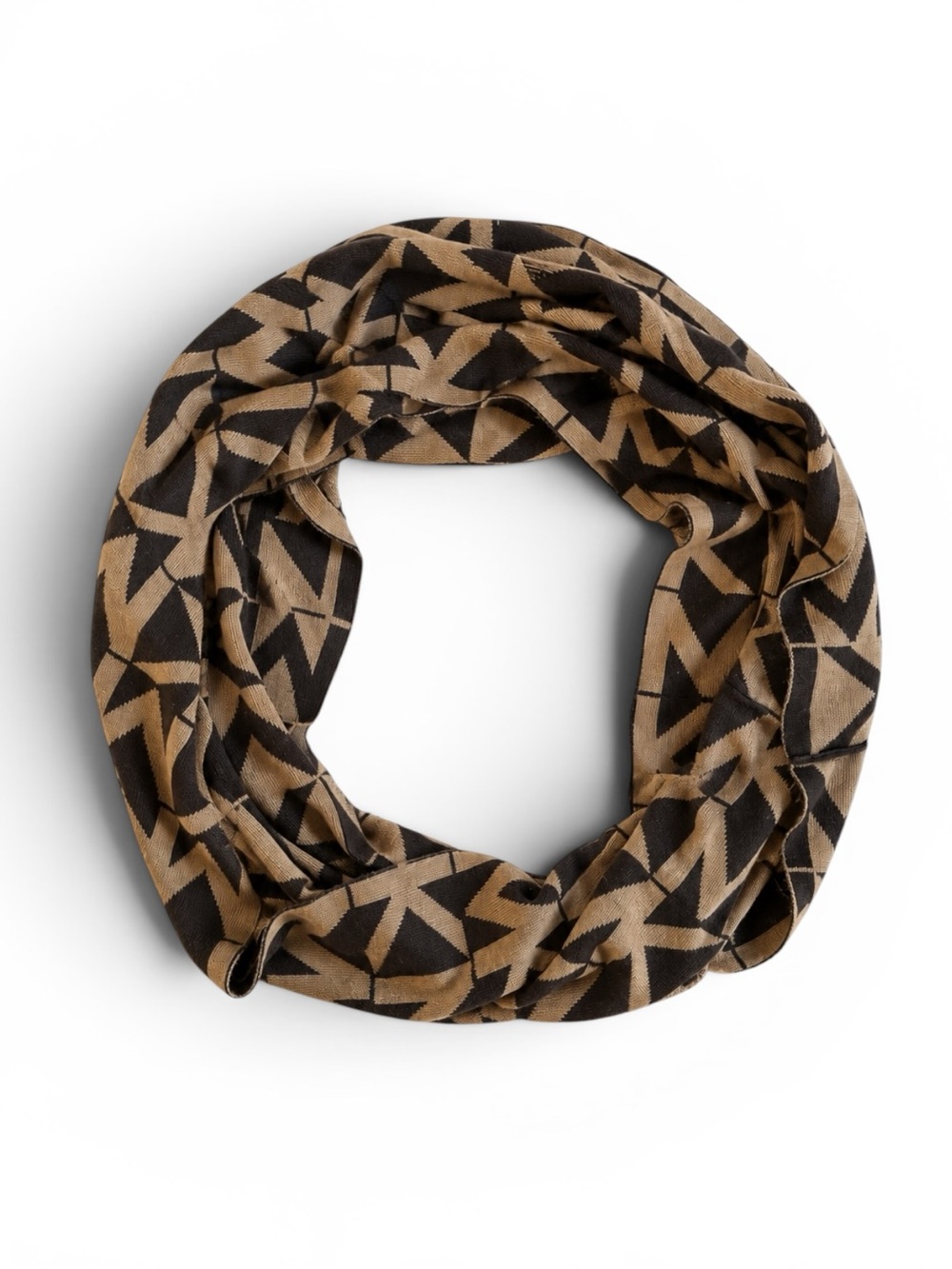Michael Kors MK Logo Infinity Scarf Brown Tan Monogram Cozy Knit OS